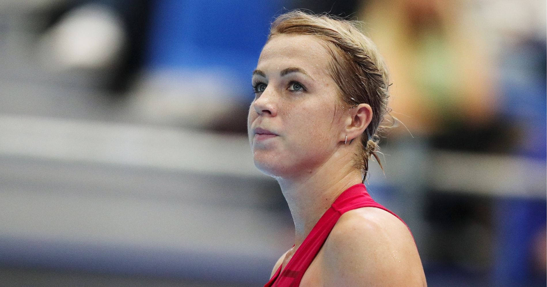 Anastasia Pavlyuchenkova, red top, indoor sports event, HD Desktop Wallpaper