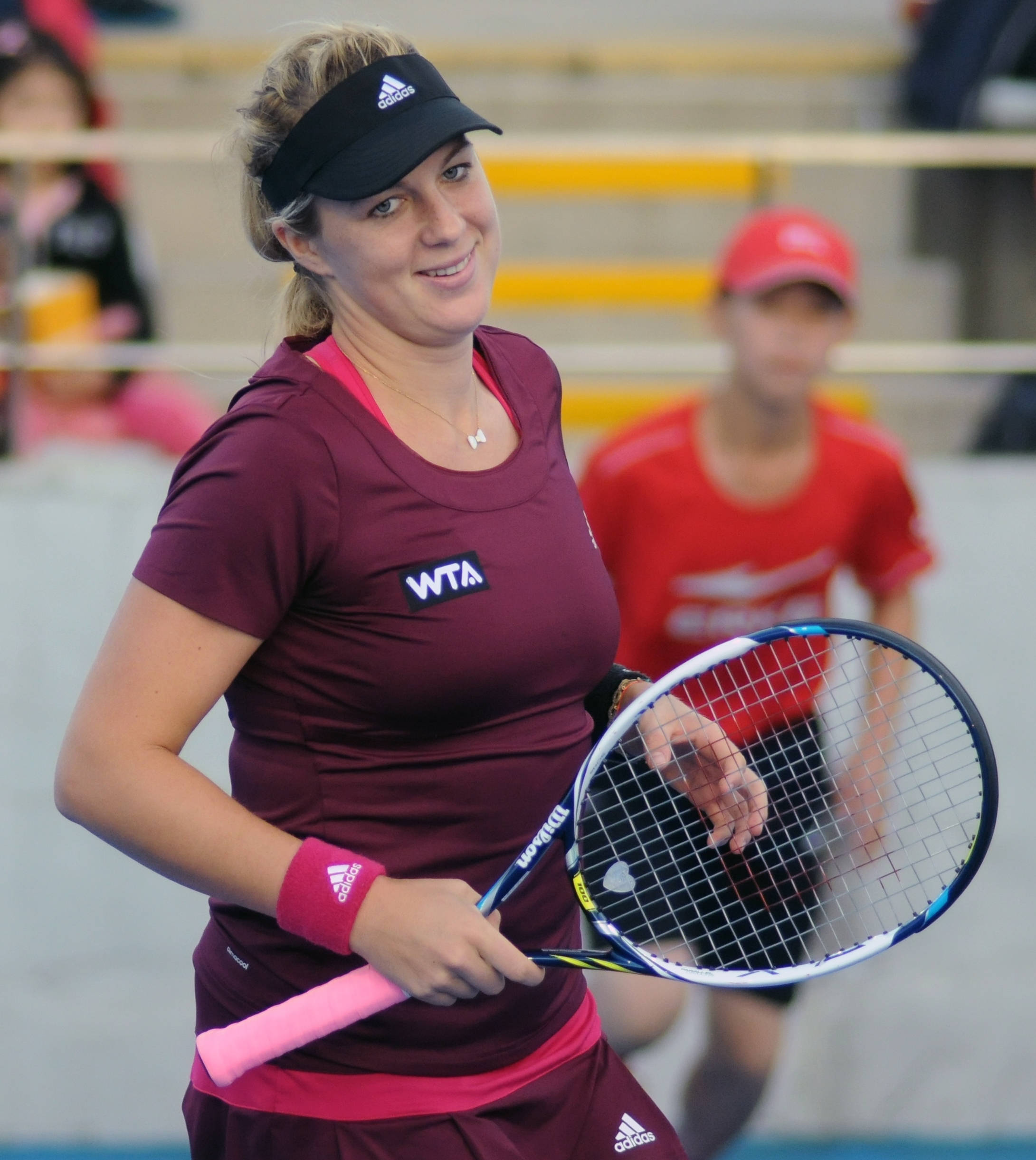 Anastasia Pavlyuchenkova, WTA gear, maroon, Full HD Phone Wallpaper