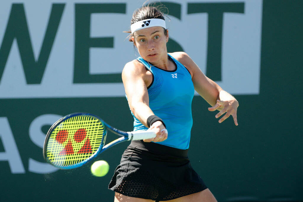 Anastasija Sevastova, blue top, black skirt, SD Desktop Wallpaper
