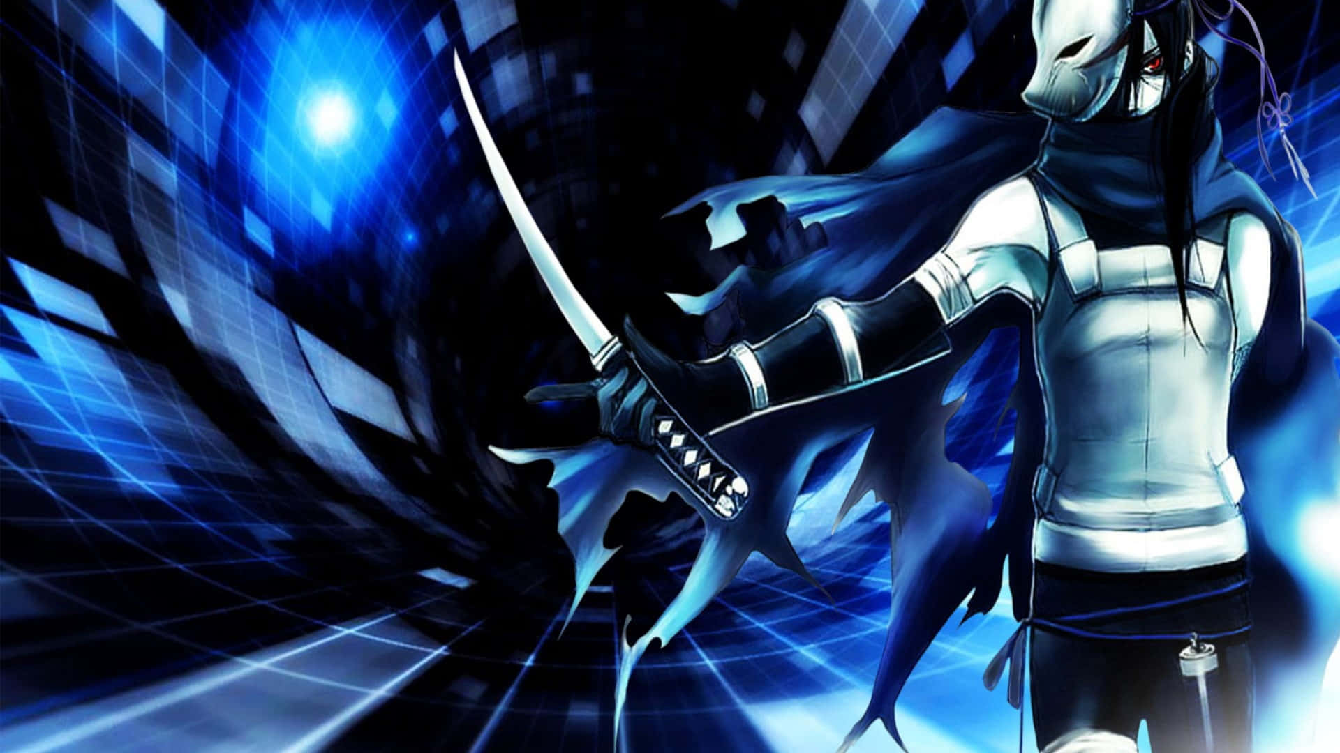 Anbu Black Ops, silver armor, glowing sword, Full HD Desktop Wallpaper