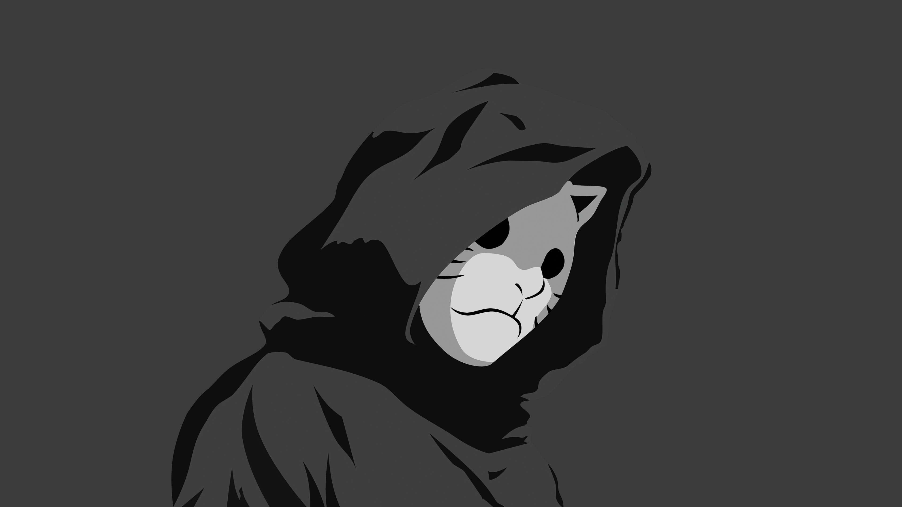 Anbu Black Ops, cat, dark hooded cloak, 4K Desktop Wallpaper