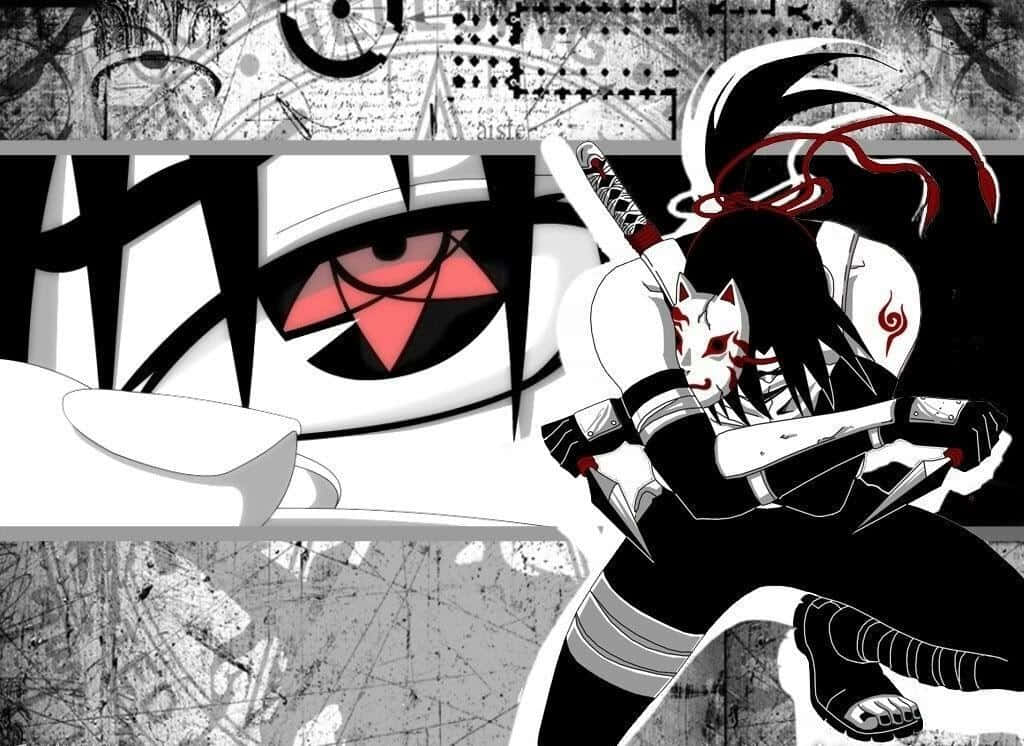 Anbu Black Ops, red eyes, black hair, SD Desktop Wallpaper