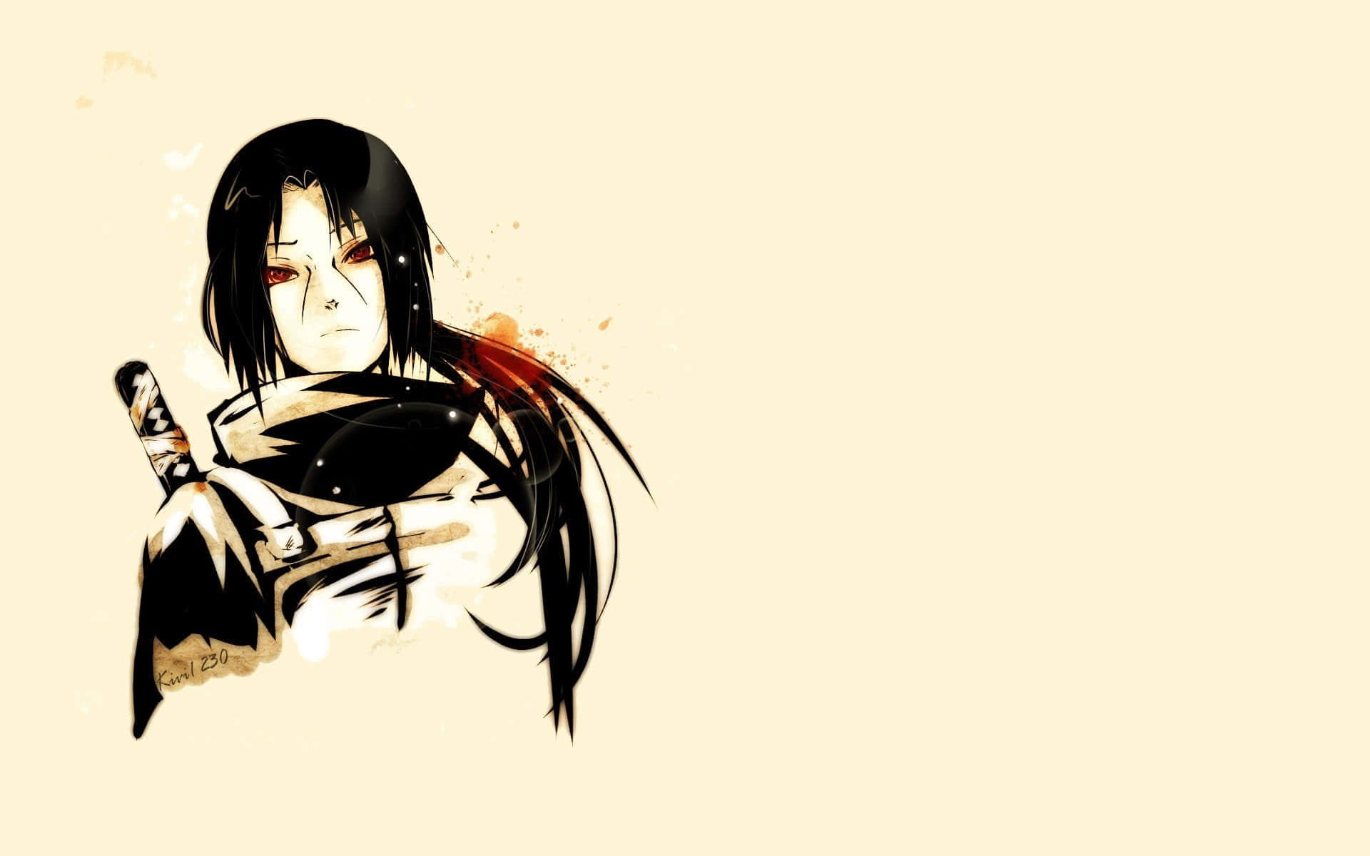 Anbu Black Ops, black hair, red eyes, Full HD Desktop Wallpaper