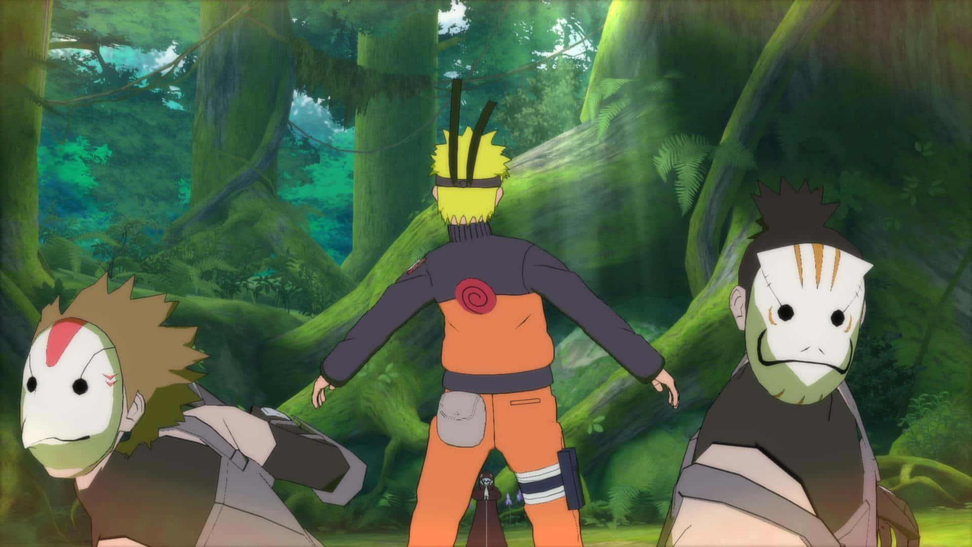 Anbu Black Ops, anime ninja characters, lush green forest, Full HD Desktop Wallpaper