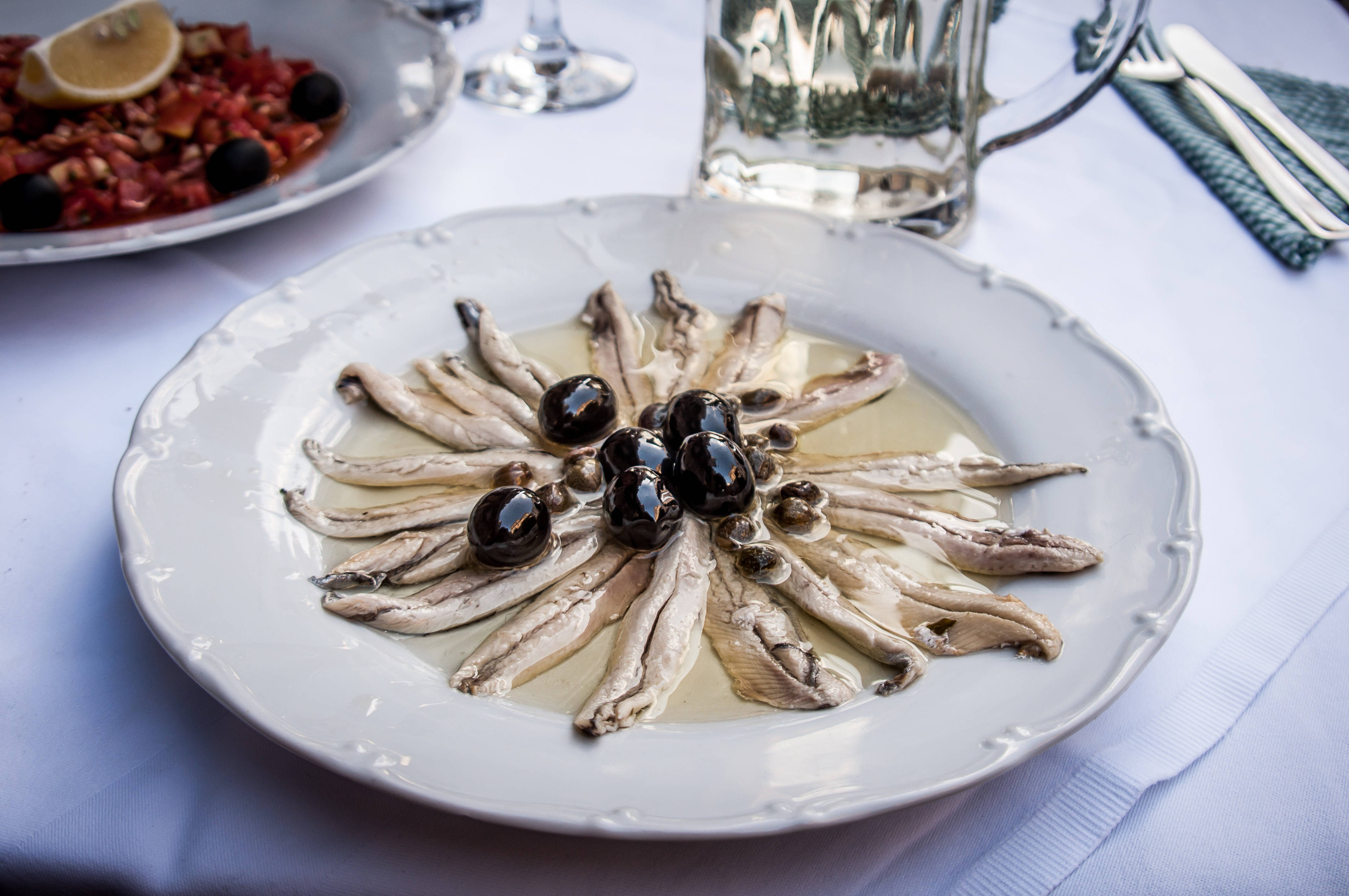 Anchovies, vinegar, Spanish appetizer, 4K Desktop Wallpaper