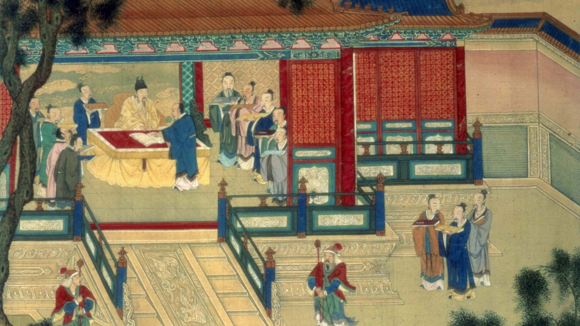 Ancient Chinese, court scene, ceremonial robes, Full HD Desktop Wallpaper