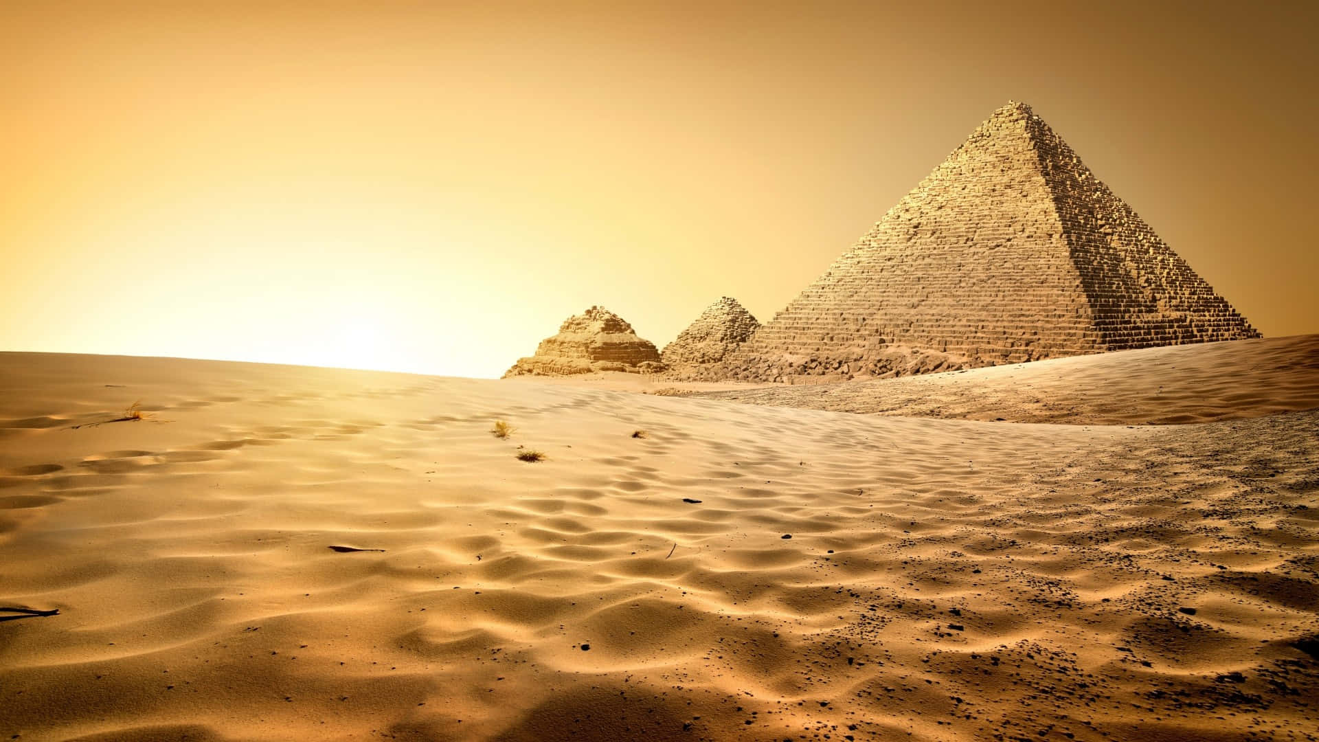 Ancient Egypt, pyramids, desert, Full HD Desktop Wallpaper