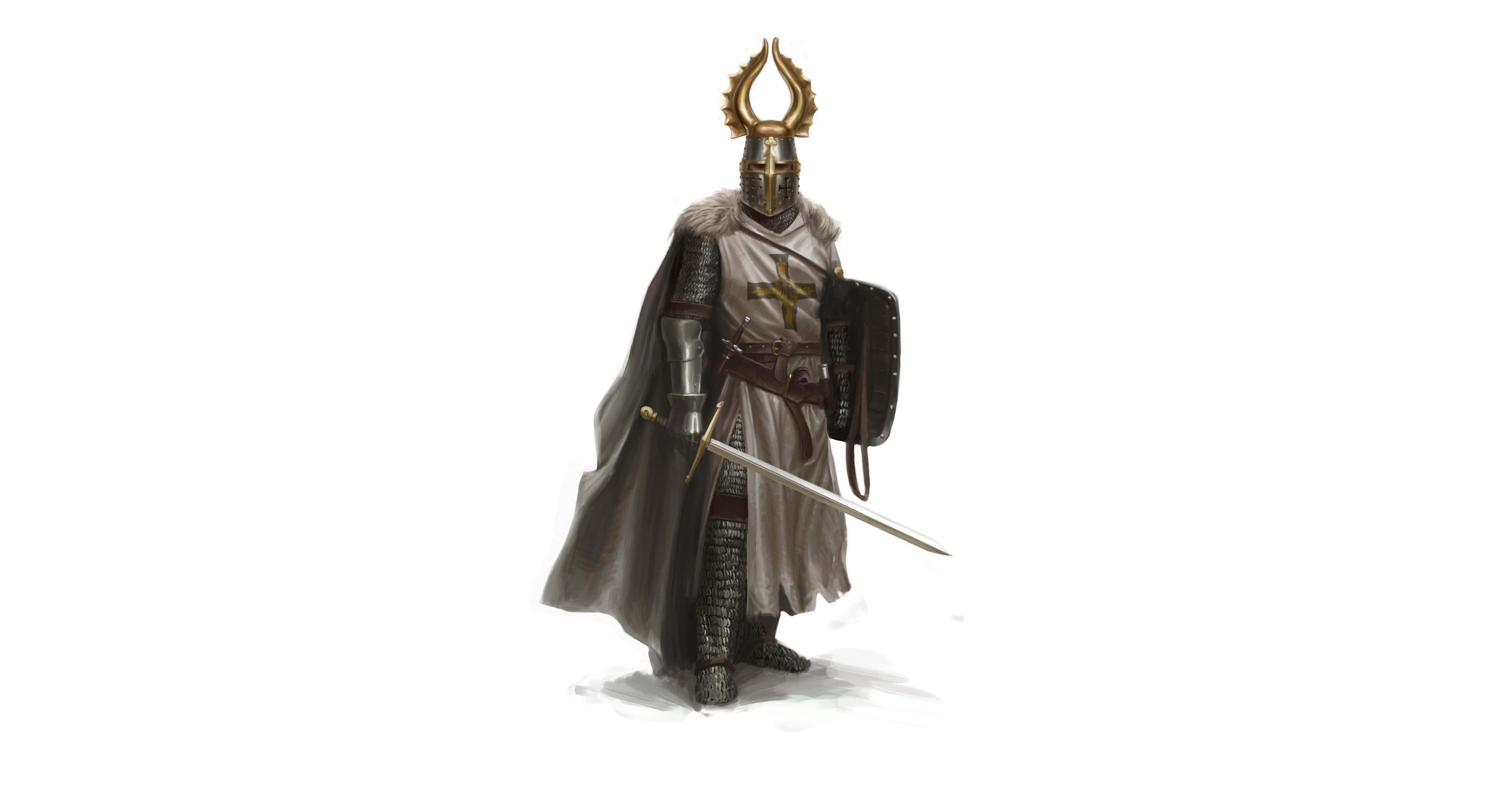 Ancient Weapons, knight, ornate armor, 4K Desktop Wallpaper