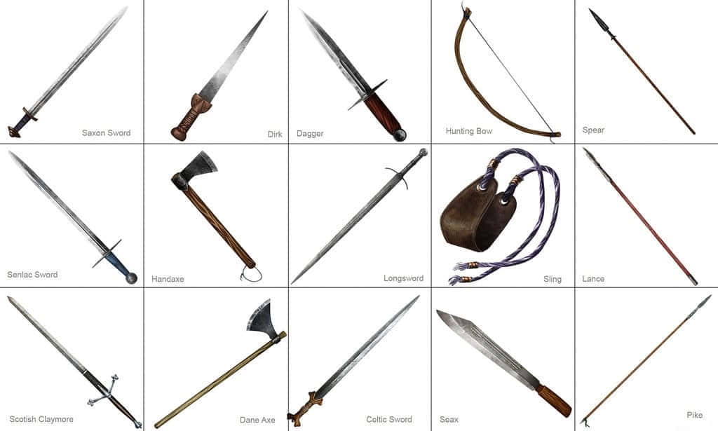 Ancient Weapons, medieval weapons, swords, SD Desktop Wallpaper