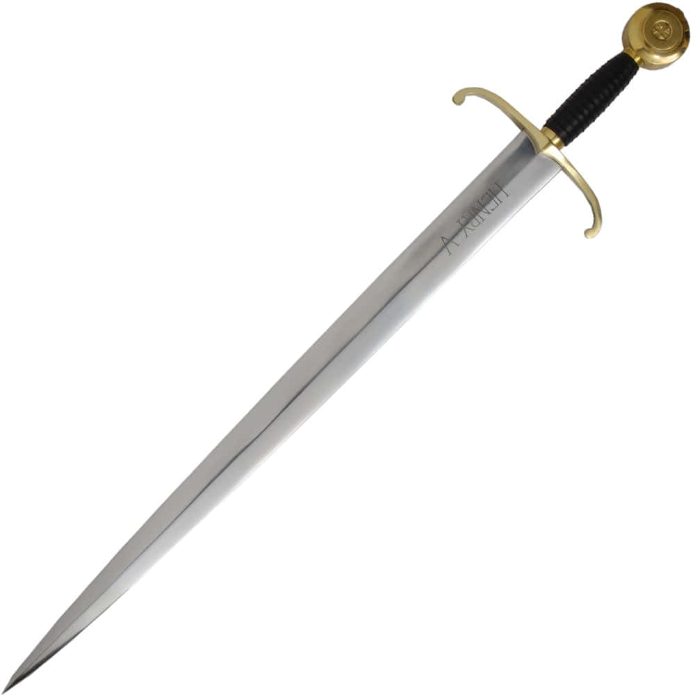 medieval-style sword, gold hilt, black grip, SD Desktop Wallpaper