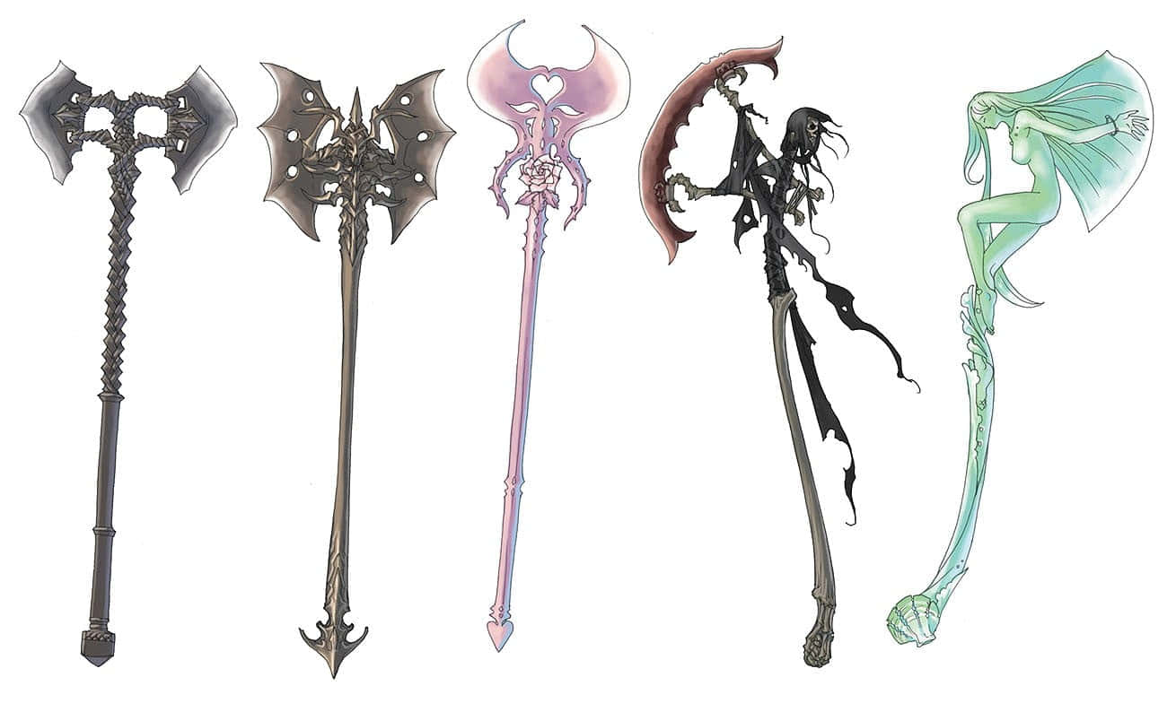 Ancient Weapons, fantasy weapons, axes, HD Desktop Wallpaper