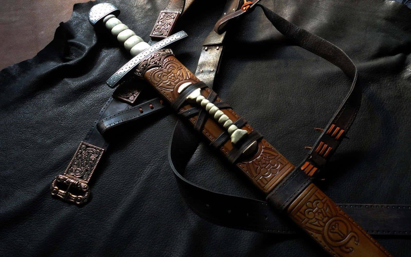 Ancient Weapons, fantasy sword, bone grip, HD Desktop Wallpaper