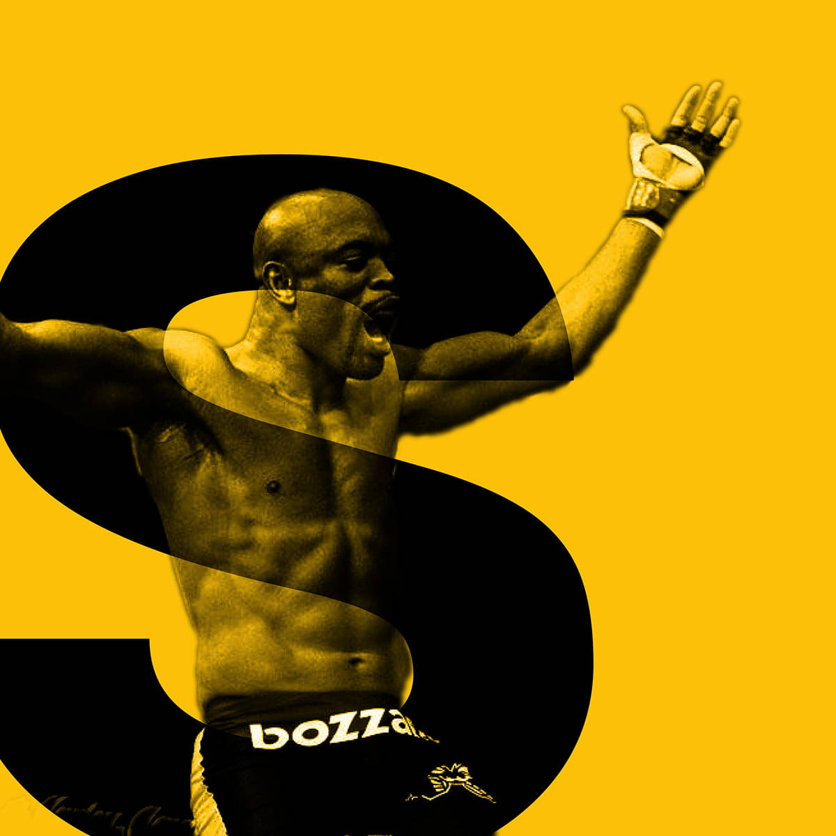 Anderson Silva S, yellow aesthetic, black shorts, SD Desktop Wallpaper