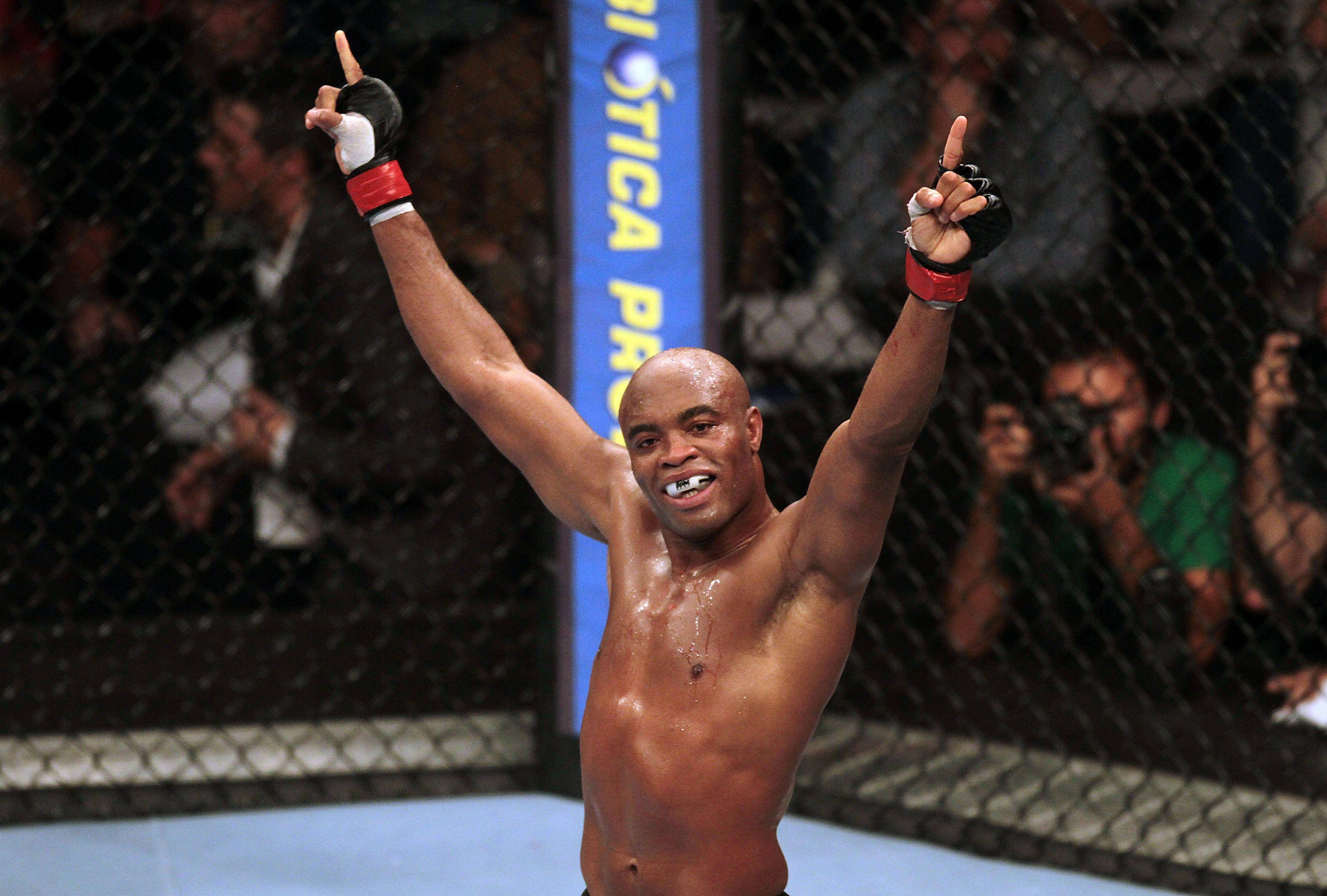 Anderson Silva, cage, arena lights, 2K Desktop Wallpaper