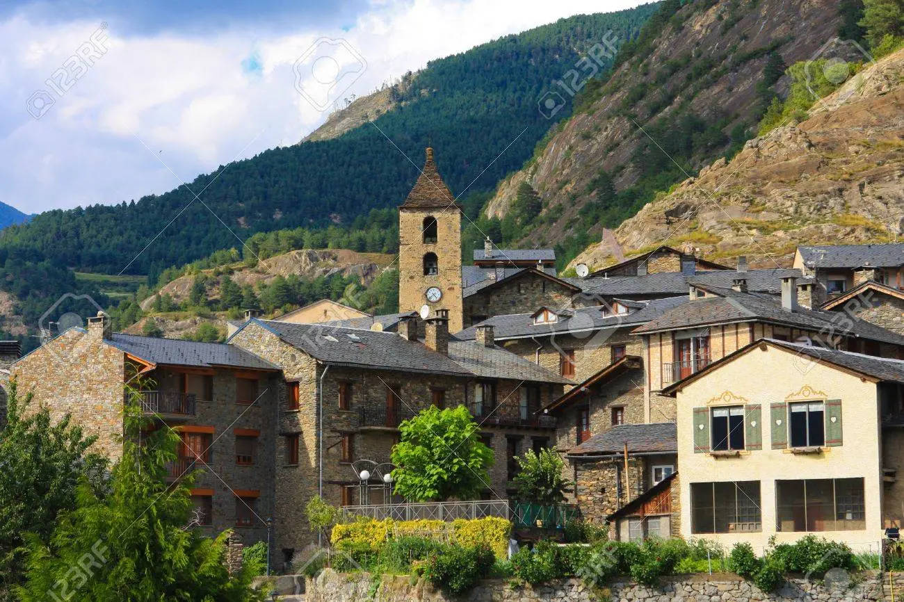 Andorra, mountain village, stone houses, HD Desktop Wallpaper