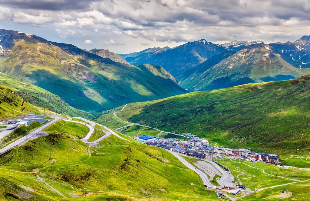 Andorra, mountains, winding mountain road, SD Desktop Wallpaper