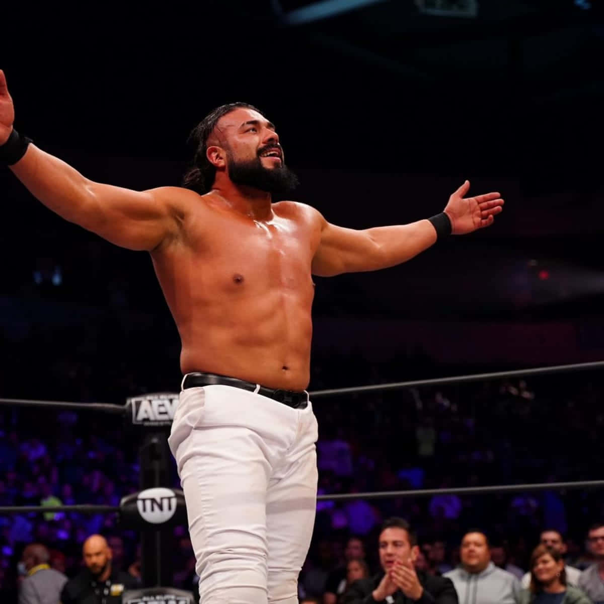 Andrade El Idolo, wrestler, white pants, SD Desktop Wallpaper