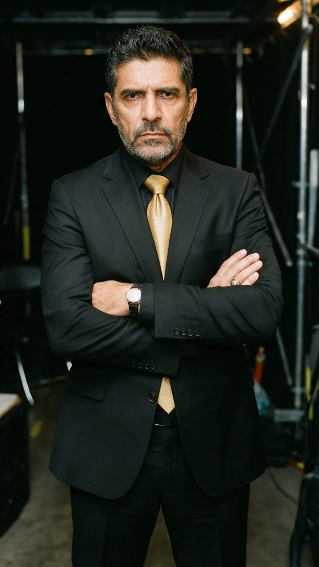 Andrade El Idolo, black suit, gold tie, Full HD Phone Wallpaper