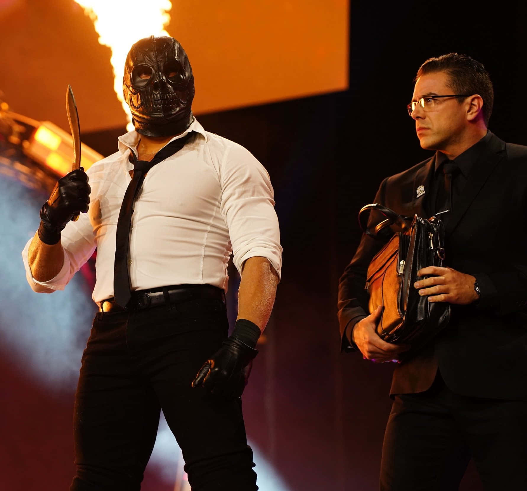 Andrade El Idolo, black mask, white shirt, HD Desktop Wallpaper