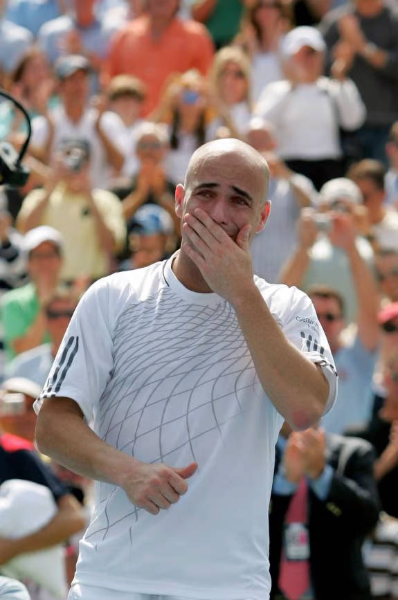 Andre Agassi, tennis court, white shirt, SD Phone Wallpaper