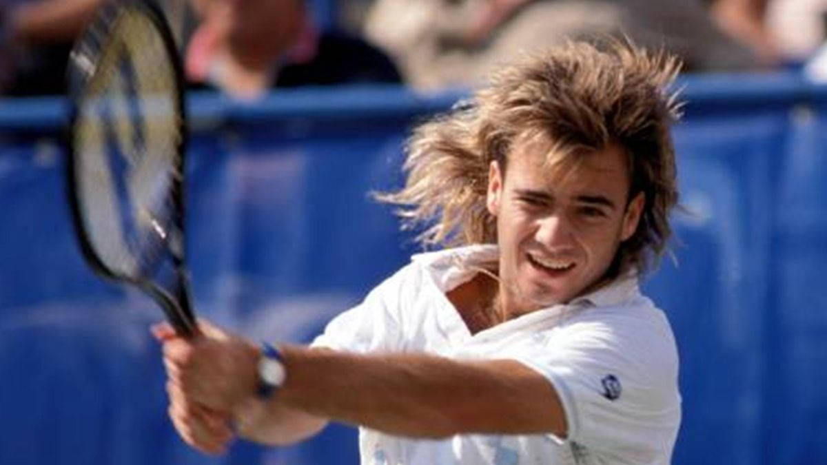 Andre Agassi, mullet hairstyle, tennis player, SD Desktop Wallpaper