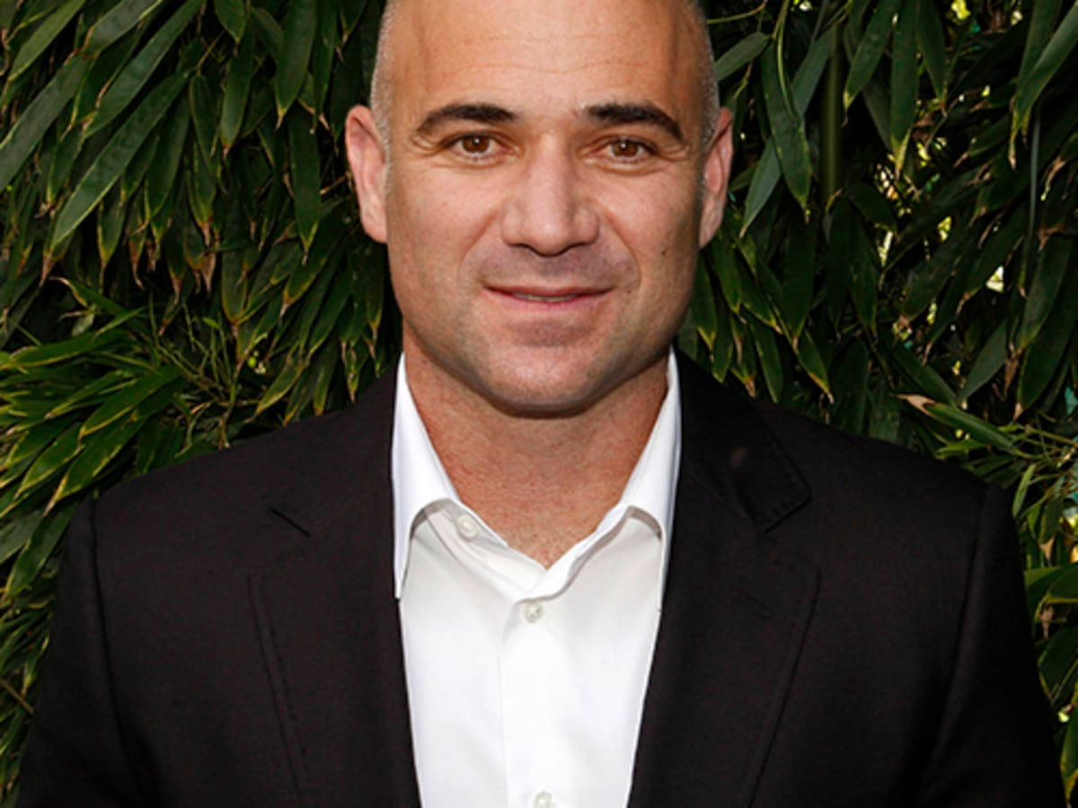 Andre Agassi, black suit, white shirt, SD Desktop Wallpaper