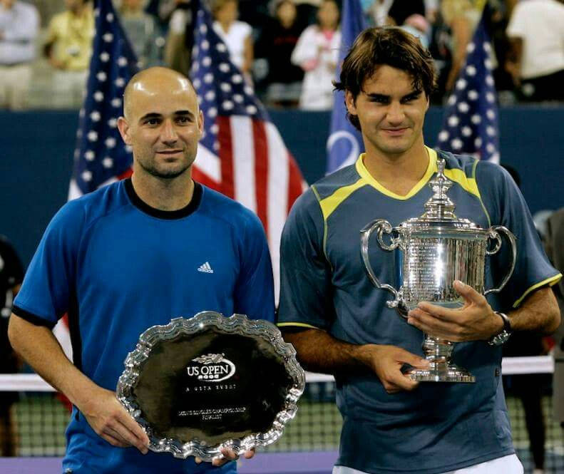 Andre Agassi, court, silver trophy, SD Desktop Wallpaper