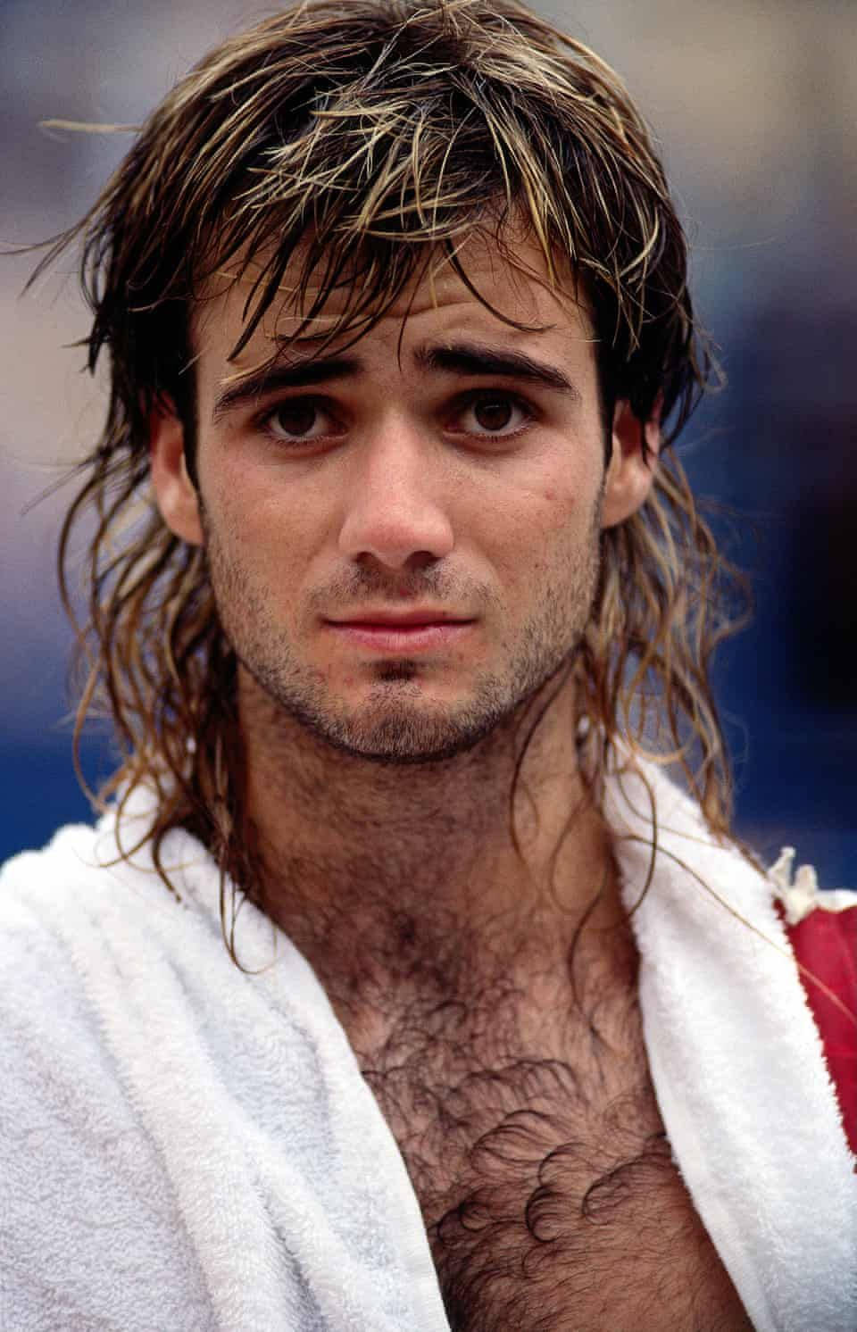 Andre Agassi, long wet hair, towel, HD Phone Wallpaper