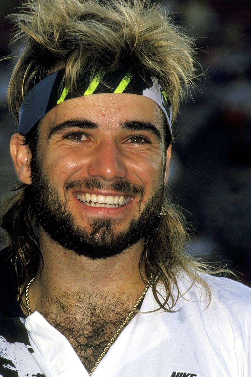 Andre Agassi, long mullet, headband, SD Phone Wallpaper