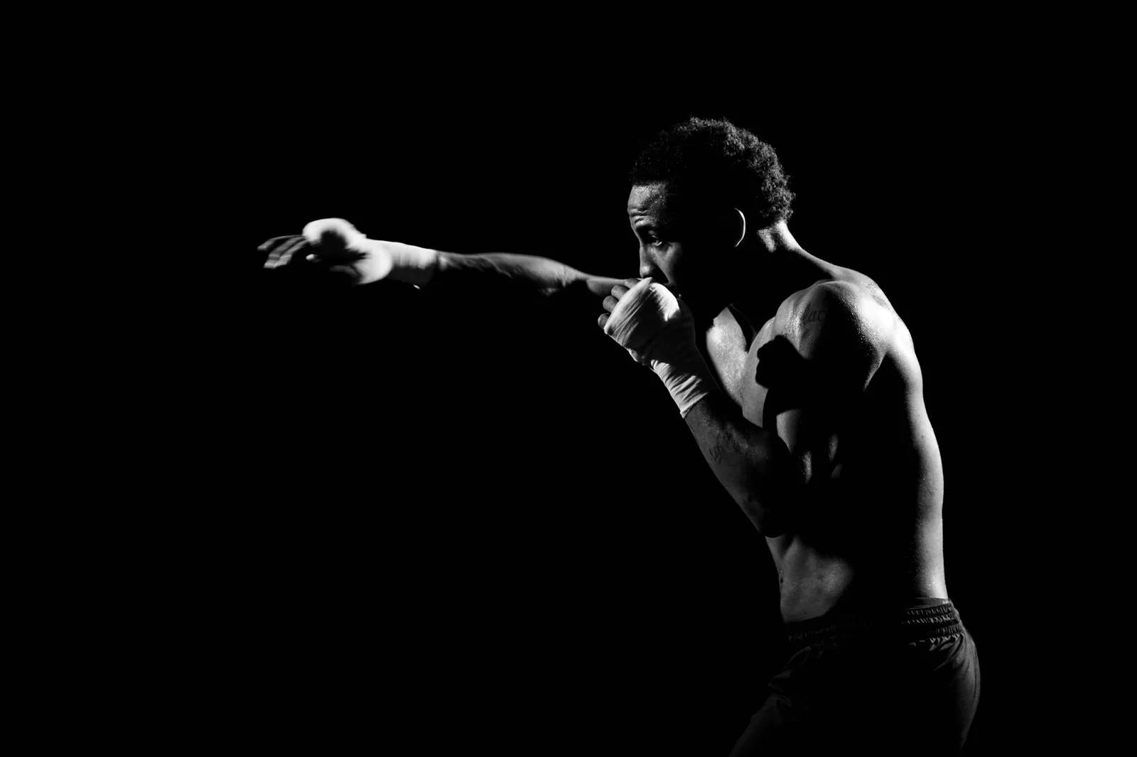 Andre Ward, silhouette, black and white, HD Desktop Wallpaper