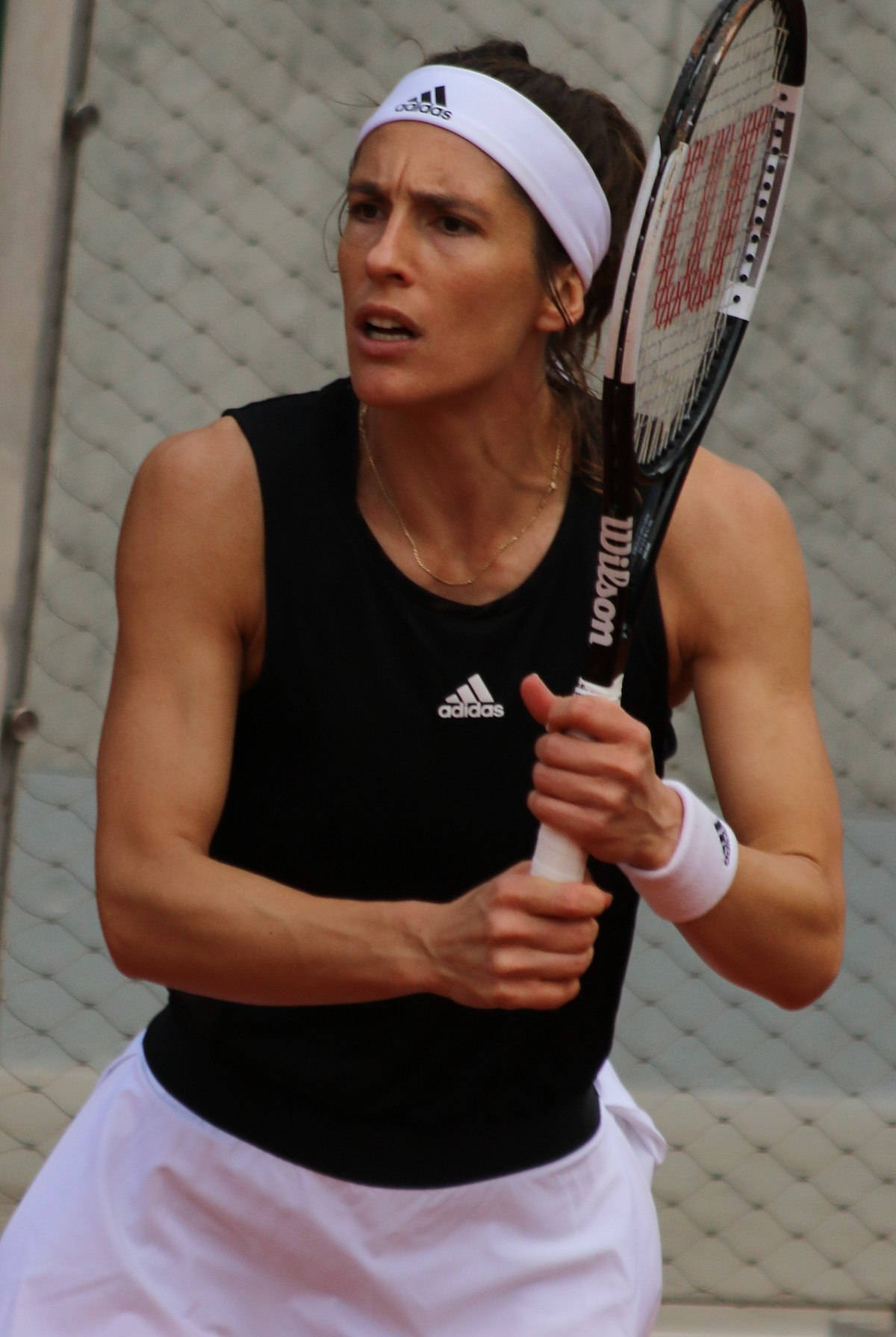 Andrea Petkovic, black and white gear, racket, HD Phone Wallpaper