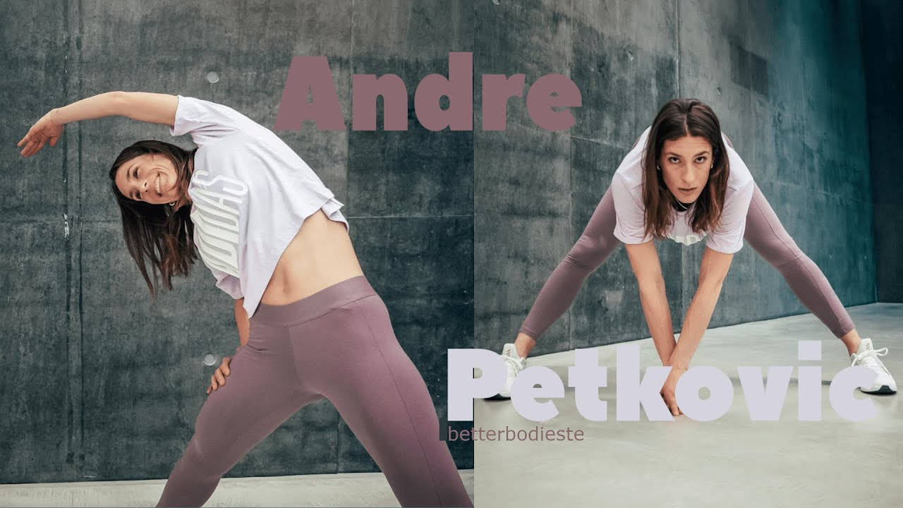 Andrea Petkovic, yoga tutorial, athletic wear, HD Desktop Wallpaper
