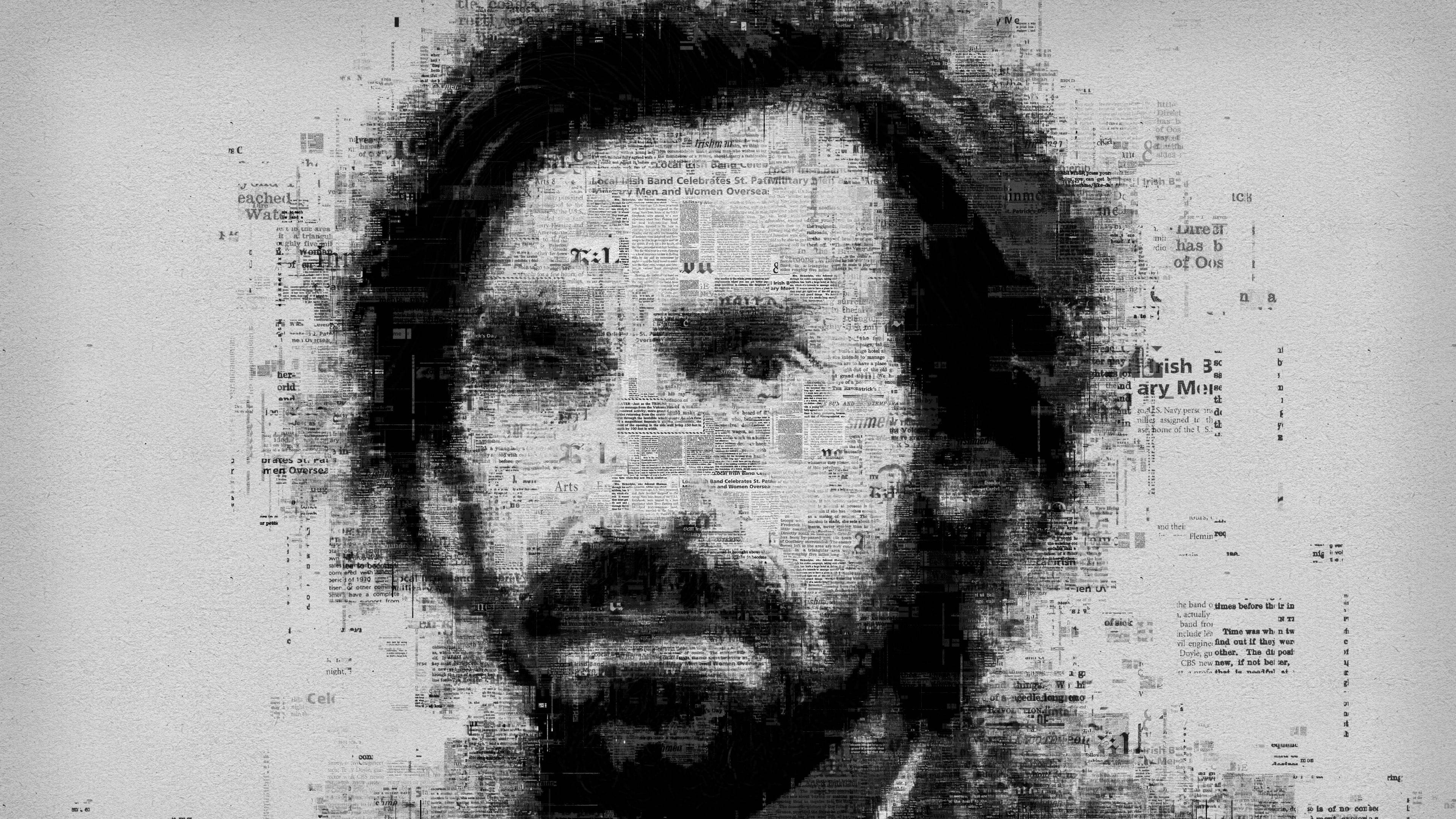 Andrea Pirlo, monochrome, bearded man, 4K Desktop Wallpaper