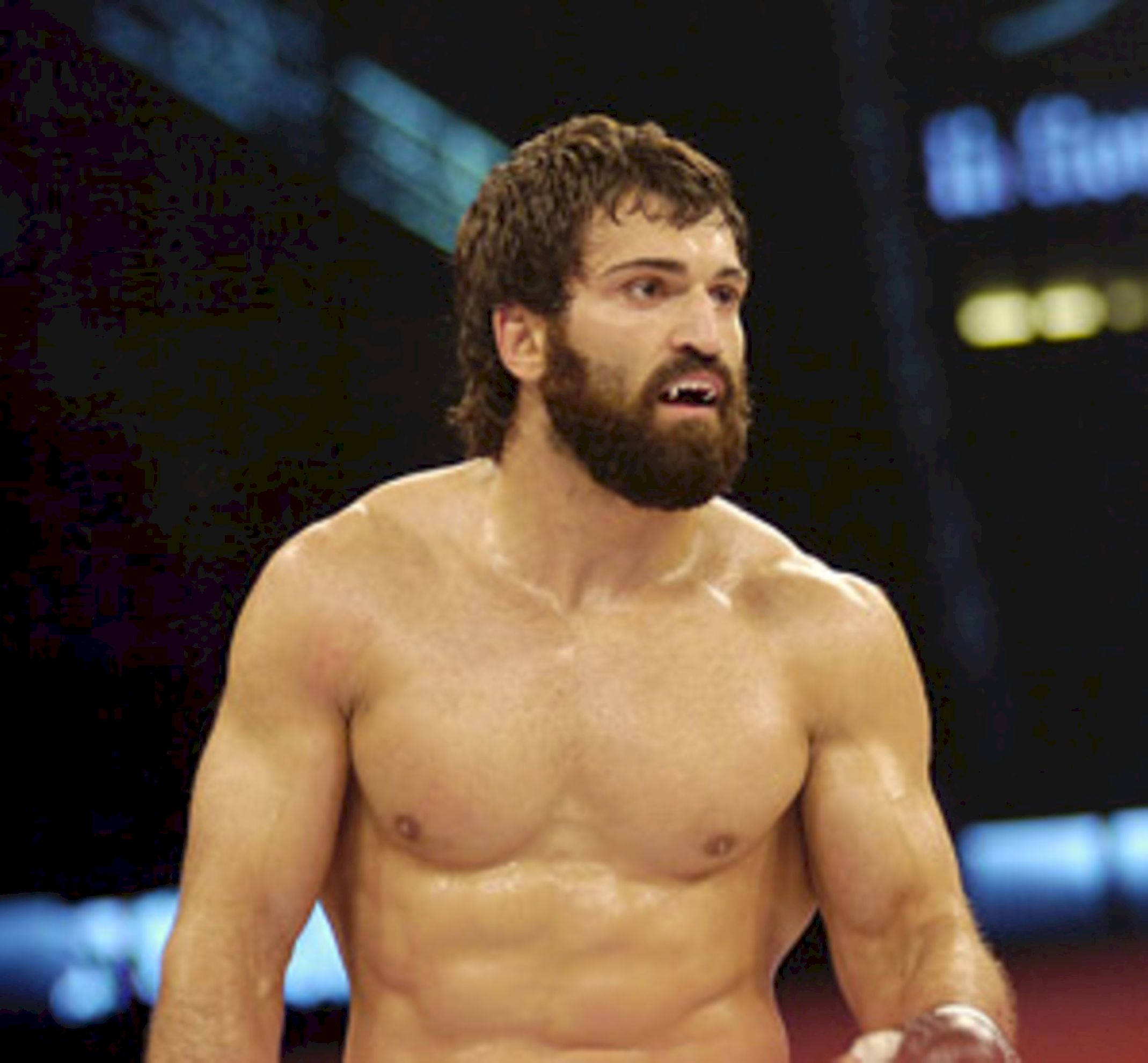Andrei Arlovski, muscular bearded man, dimly lit arena, Full HD Desktop Wallpaper