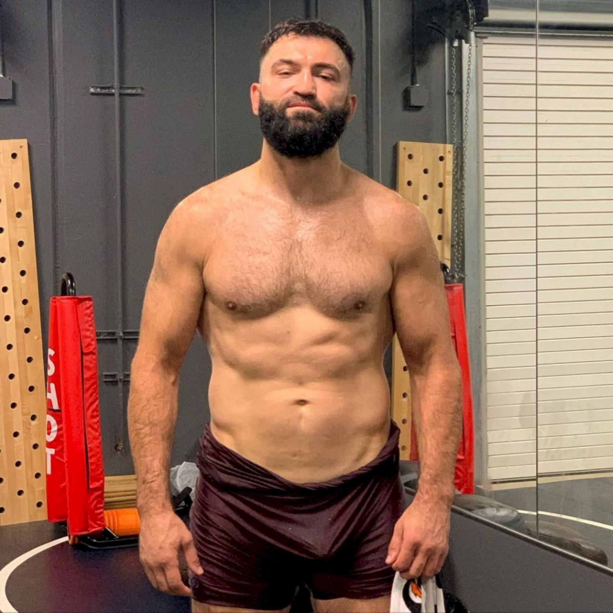 Andrei Arlovski, gym, red padded equipment, Full HD Desktop Wallpaper