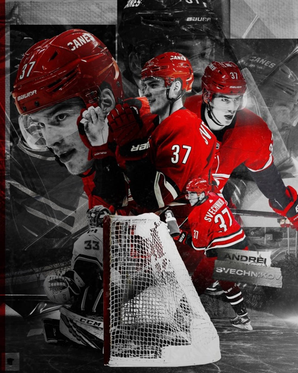 Andrei Svechnikov, red jersey, number 37, SD Phone Wallpaper