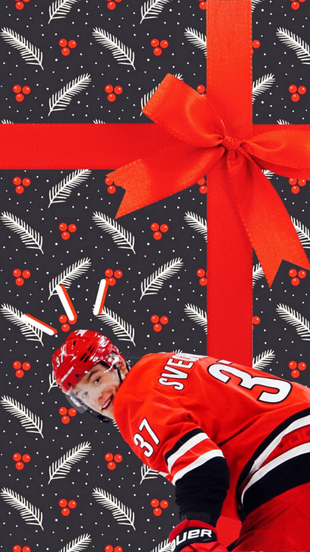 Andrei Svechnikov, red jersey, red ribbon, HD Phone Wallpaper