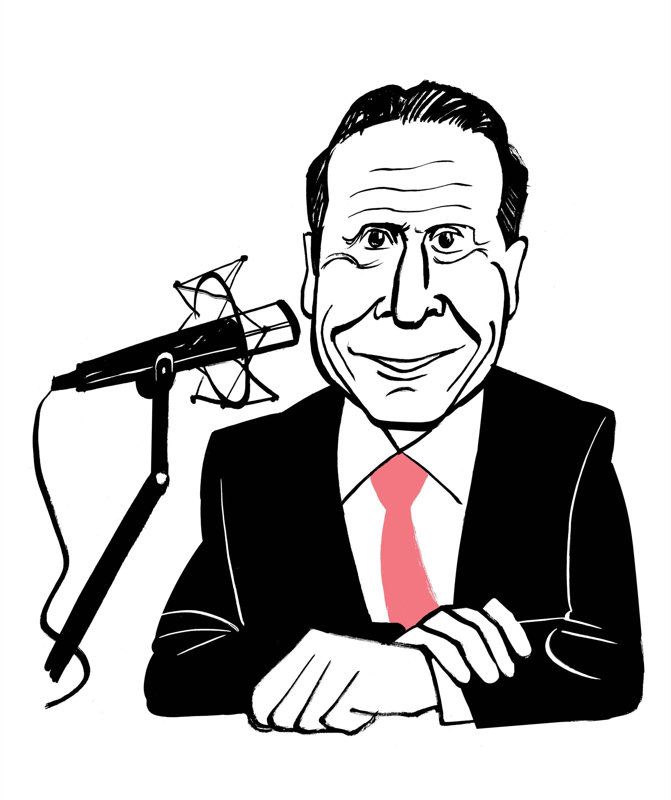 Andrew Cuomo, black and white illustration, suit, 2K Phone Wallpaper