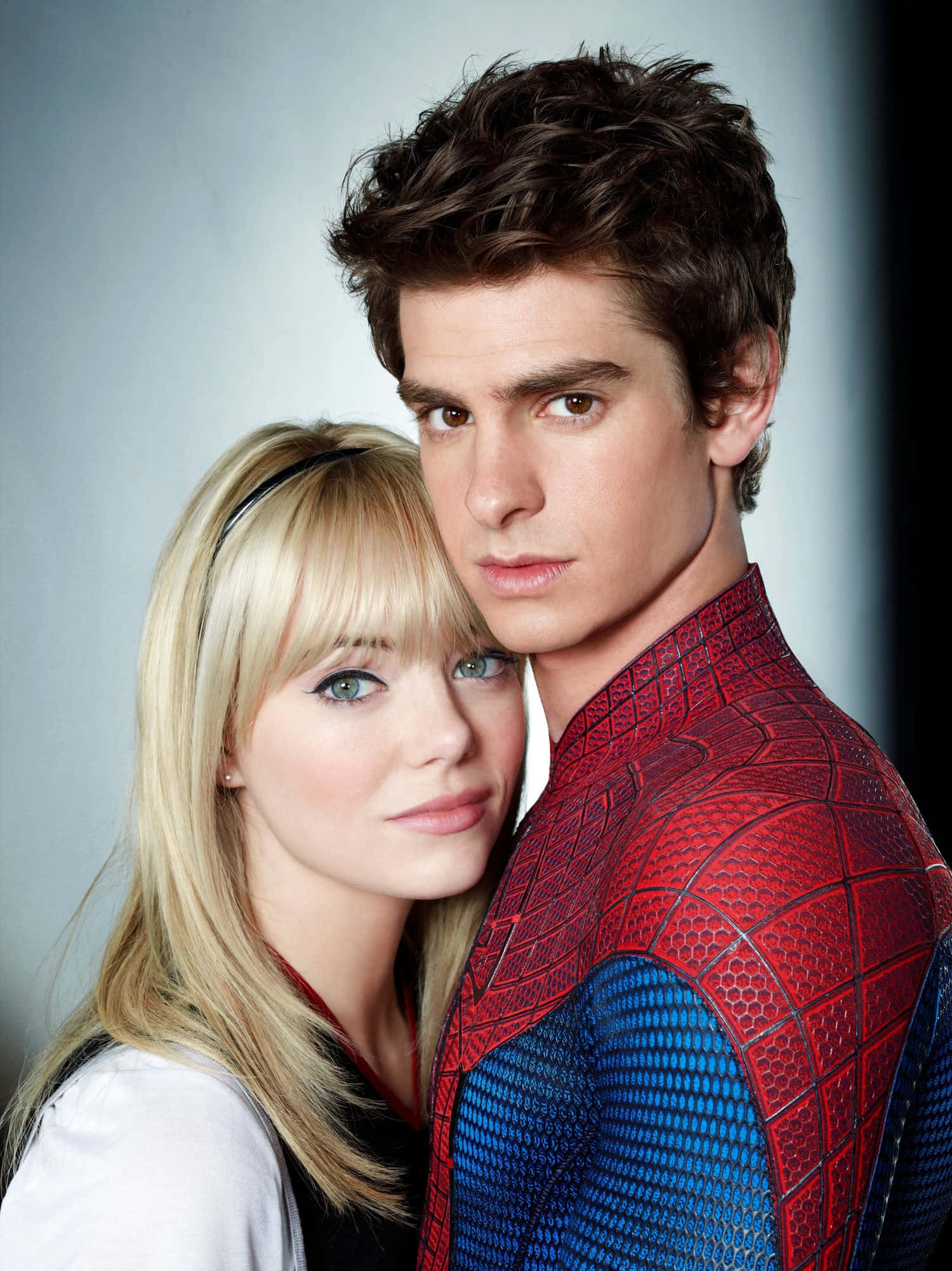 Andrew Garfield Spider Man, red and blue spider suit, blonde woman, Full HD Phone Wallpaper