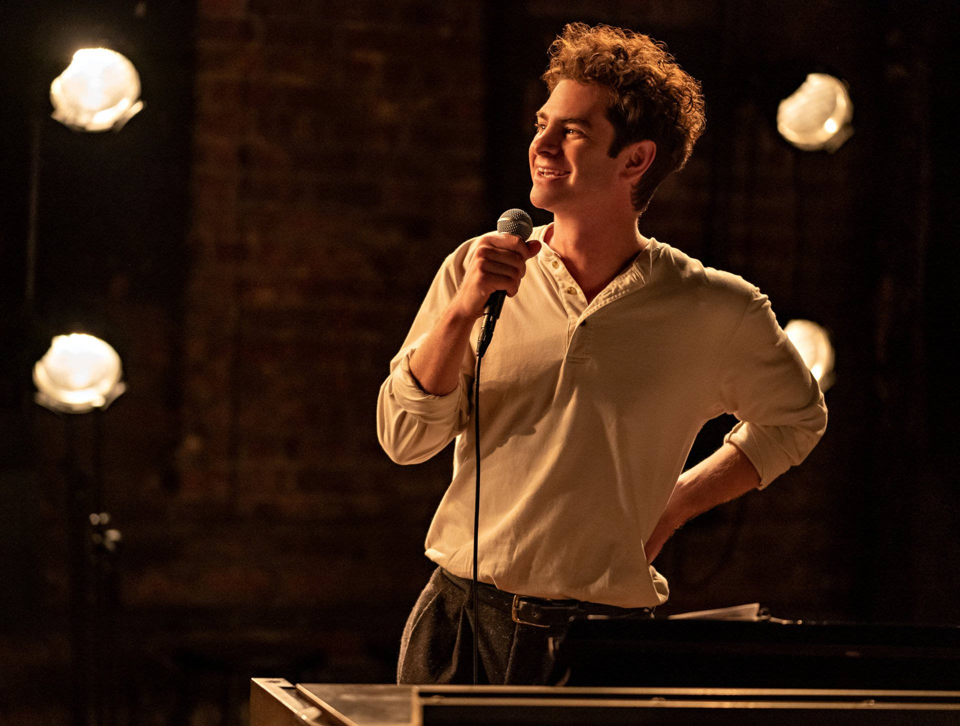 Andrew Garfield, musical film, microphone, Full HD Desktop Wallpaper