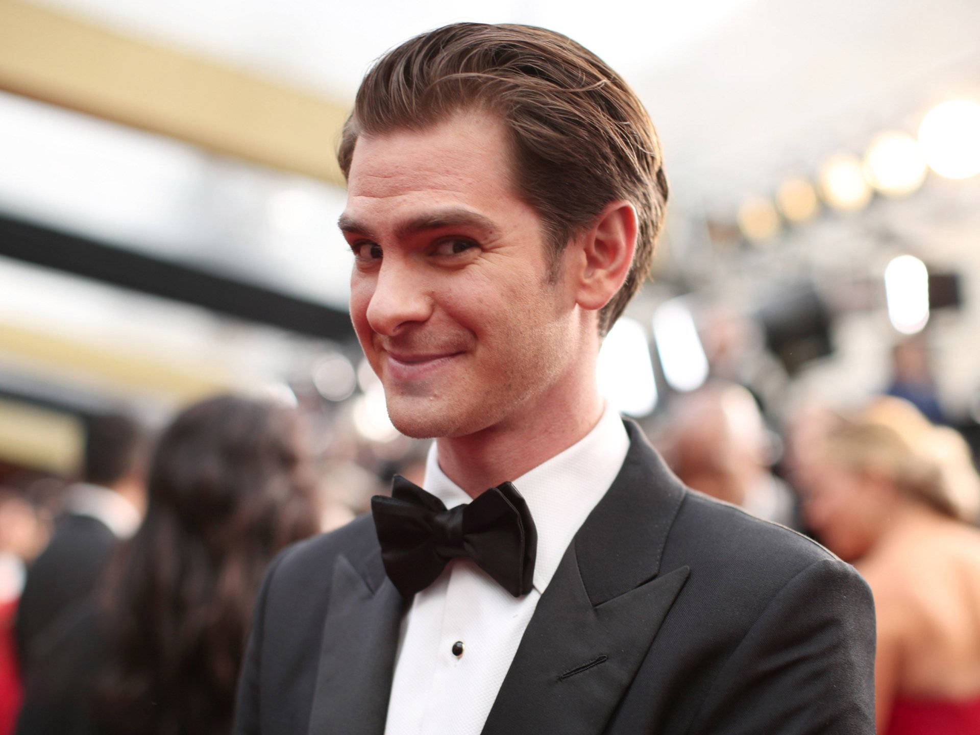 Andrew Garfield, black tuxedo, bow tie, Full HD Desktop Wallpaper
