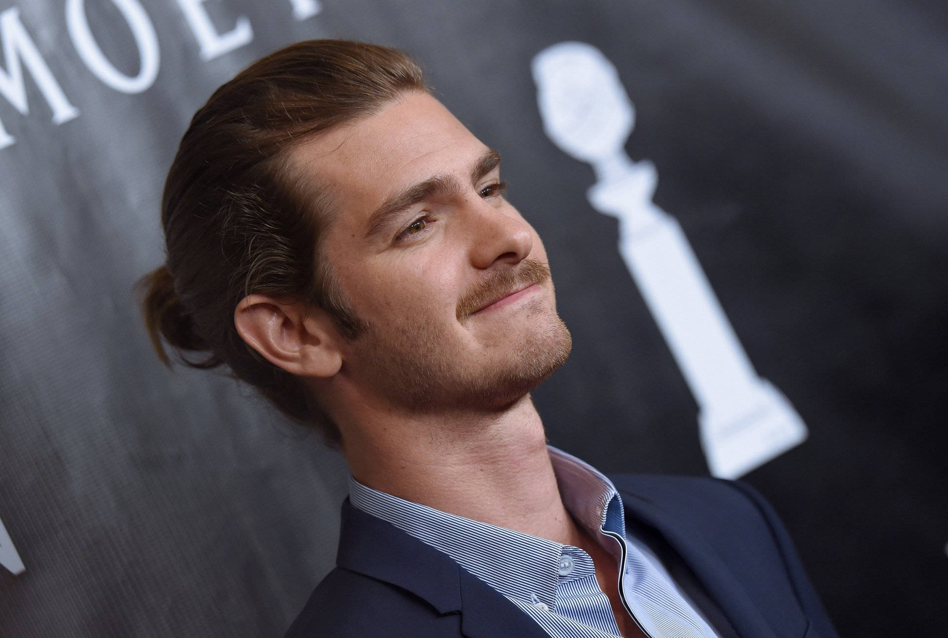 Andrew Garfield, man bun, suit, Full HD Desktop Wallpaper