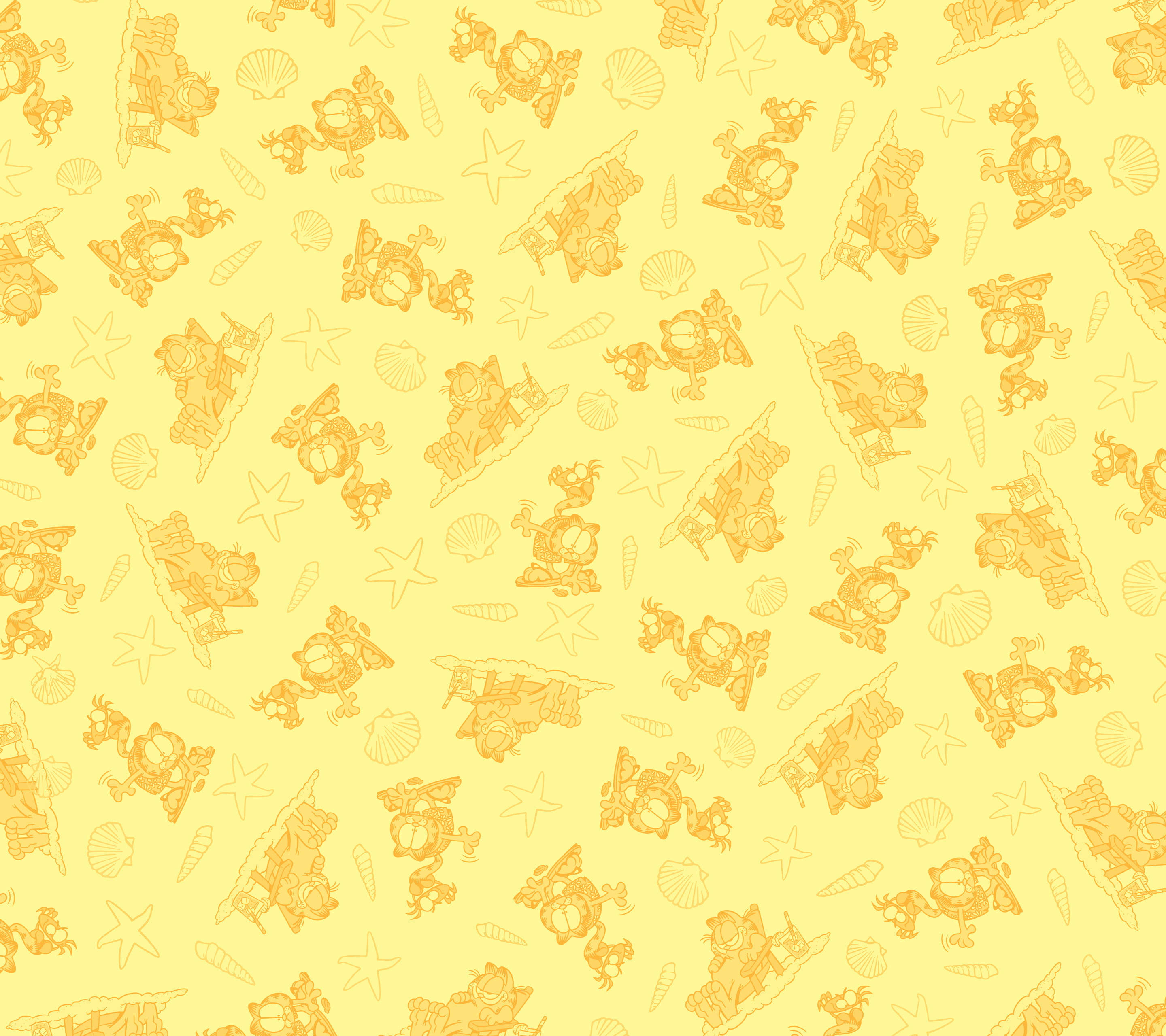 Pastel Yellow, Garfield, cartoon cats, 2K Desktop Wallpaper