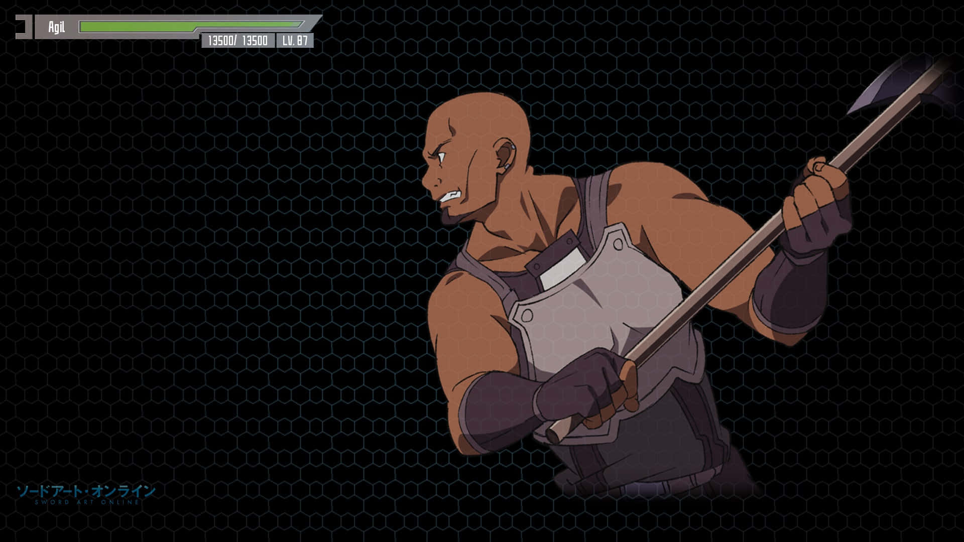 Andrew Gilbert Mills, bald anime warrior, battle axe, Full HD Desktop Wallpaper