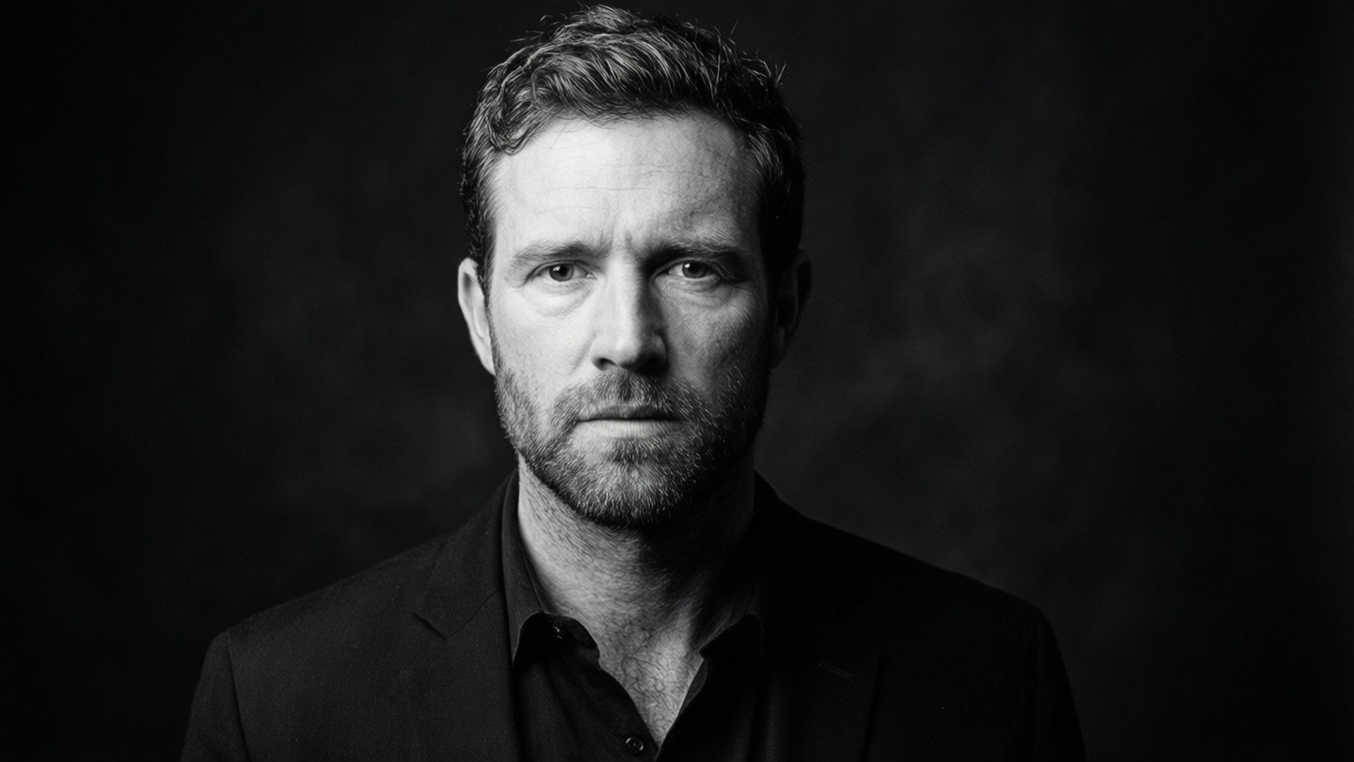Andrew Gilbert Mills, Monochrome Portrait, black and white, Full HD Desktop Wallpaper