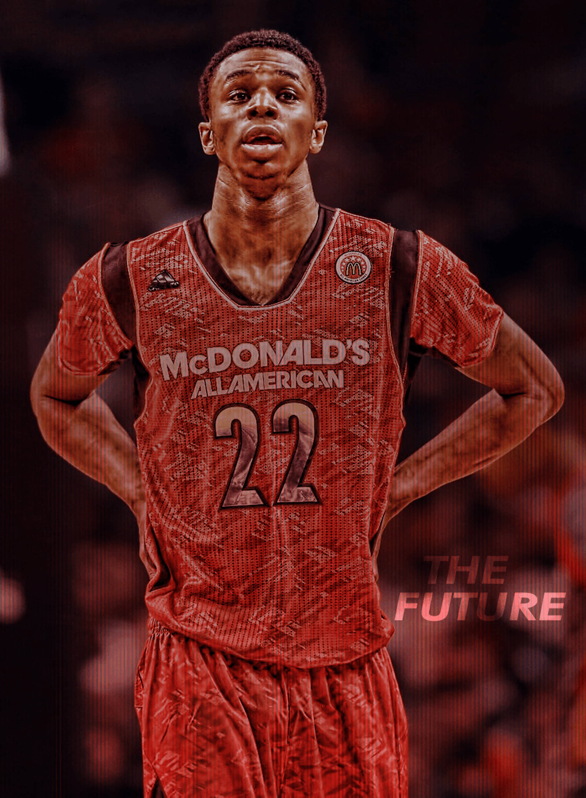 Andrew Wiggins, red McDonald's All American jersey, number 22, 2K Phone Wallpaper