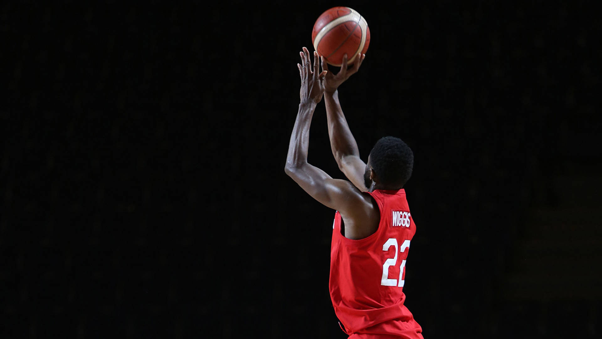 Andrew Wiggins, red jersey, 3 point shot, Full HD Desktop Wallpaper
