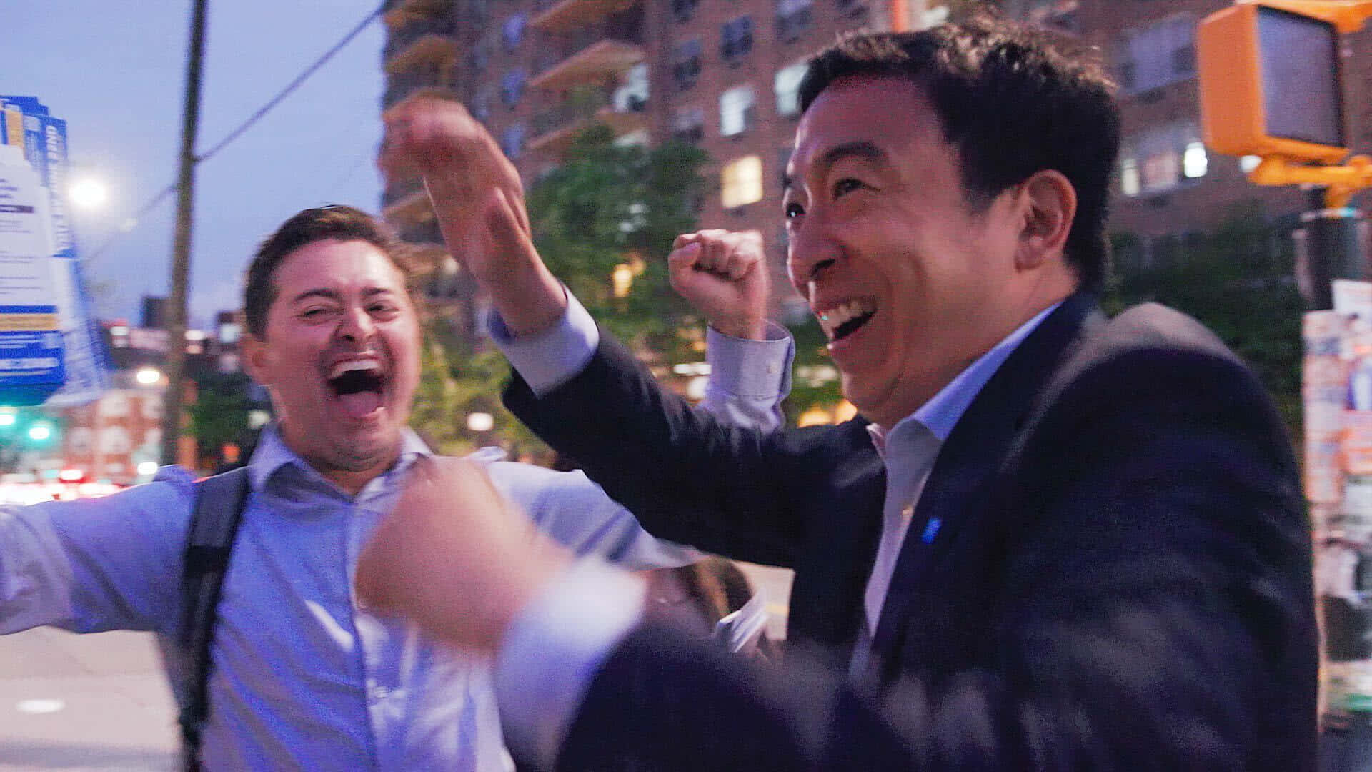 Andrew Yang, city street, dusk, Full HD Desktop Wallpaper