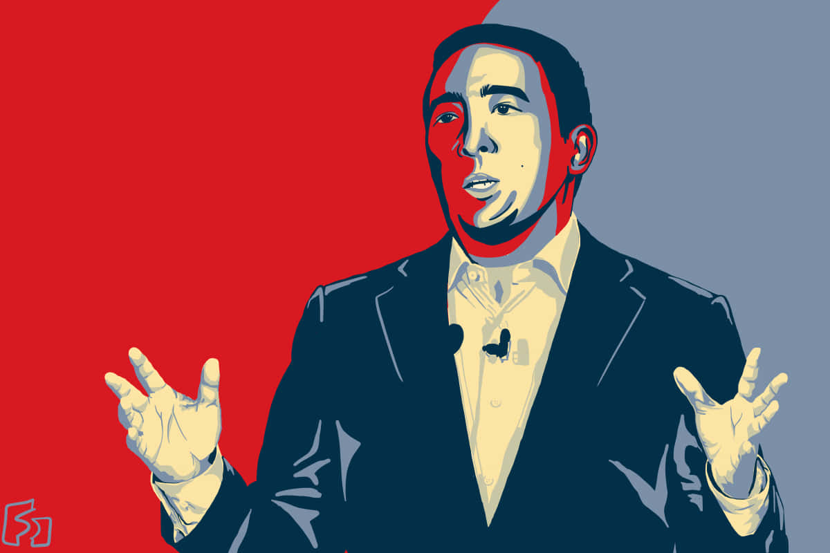 Andrew Yang, blue, red, SD Desktop Wallpaper