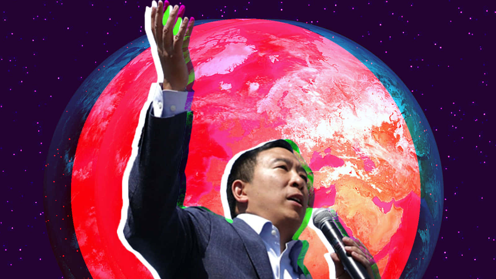 Andrew Yang, red planet, stars, HD Desktop Wallpaper